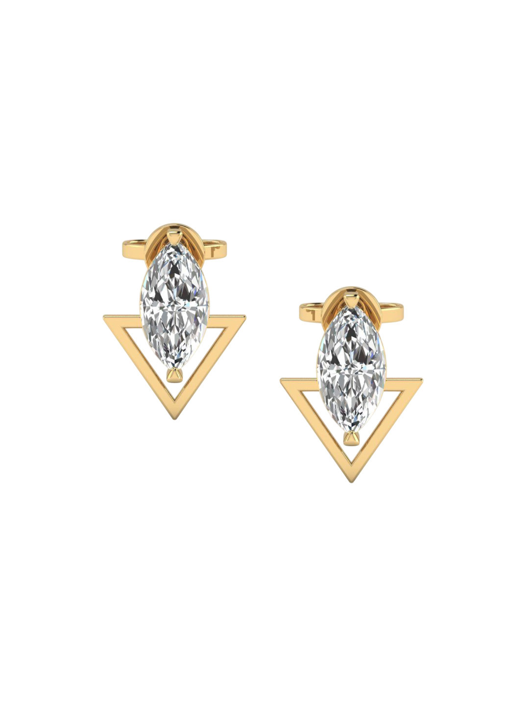 SHINE ETERNAL 18 Kt Yellow Gold Lab Grown Diamond Marquise Inverted Luxe Earrings