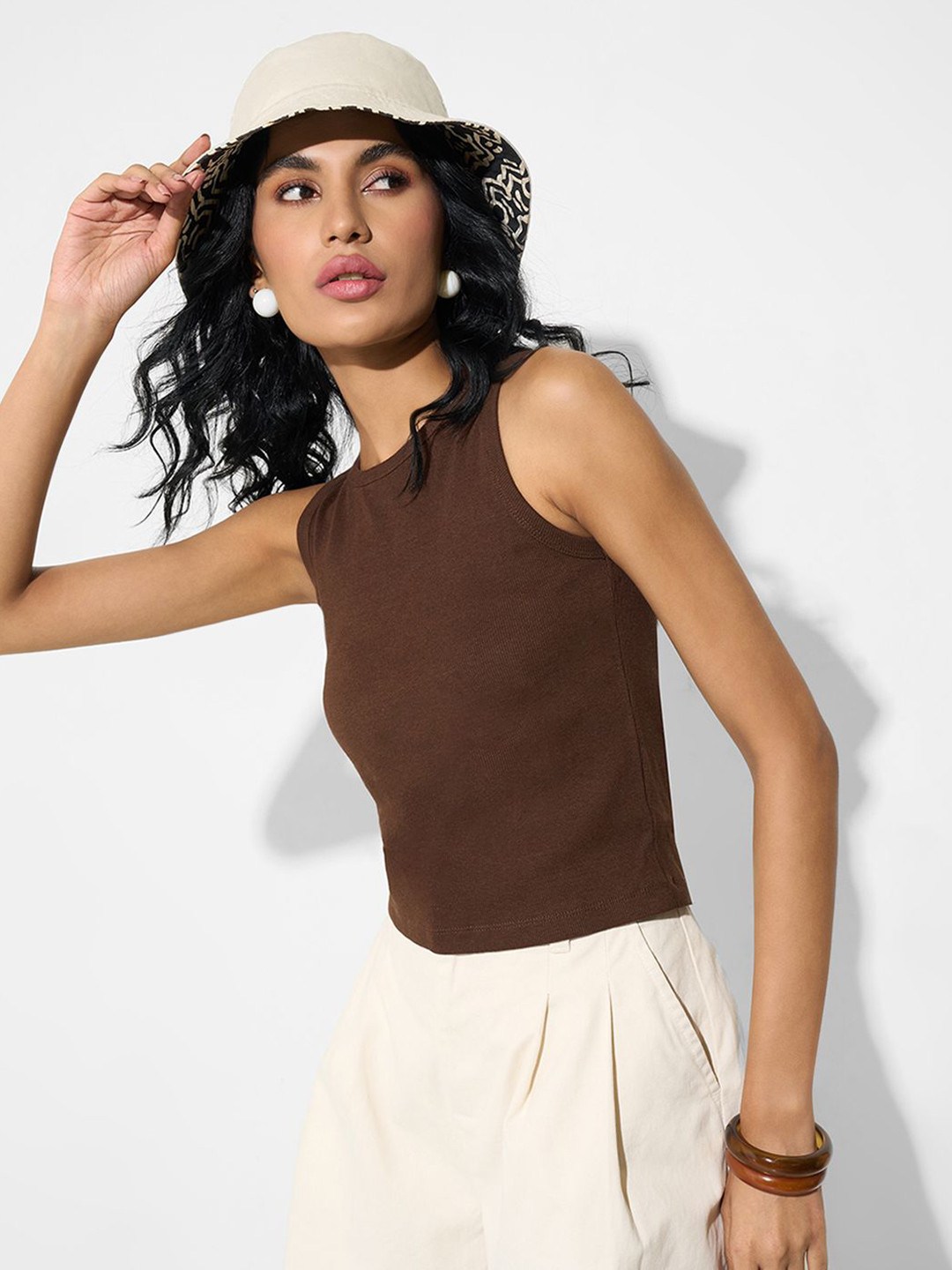 People Women Ribbed Sleeveless Tank Top