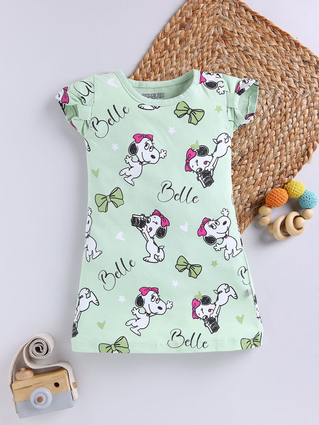YK X Tinyo Girls Snoopy Print A-Line Dress