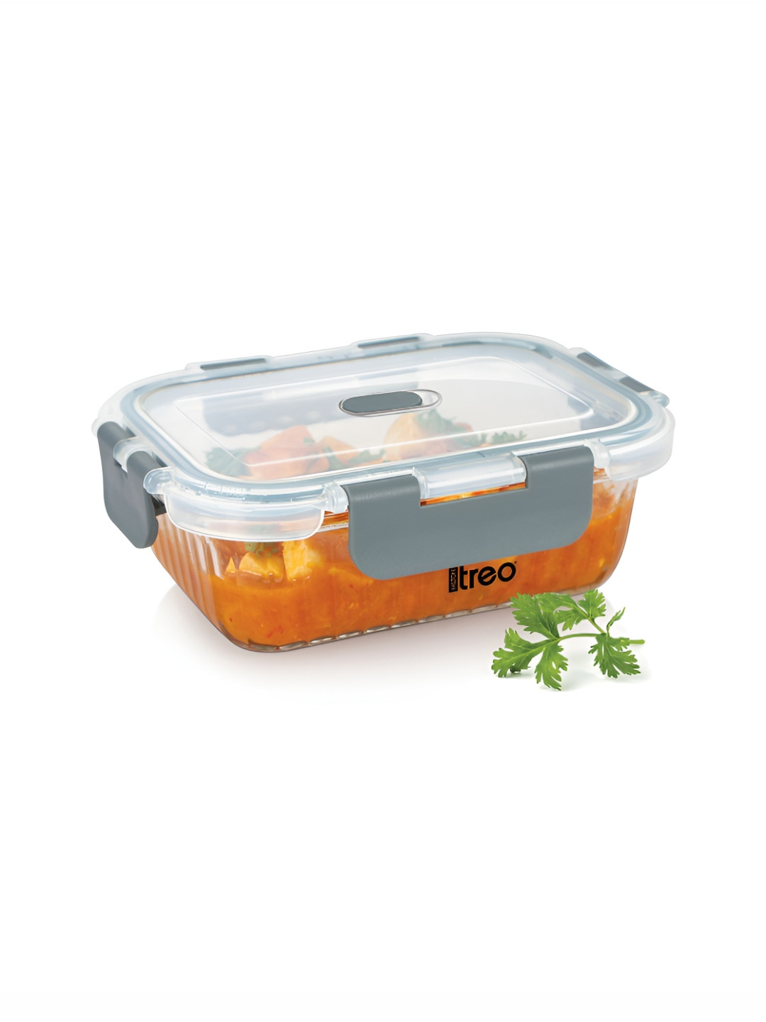 Treo Clip Fresh RIB 370 ml Premium High Borosilicate Glass Container with Air Vent
