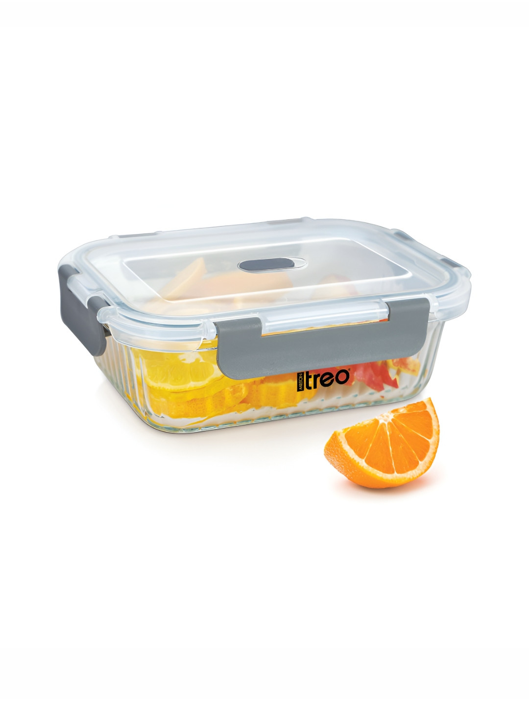 Treo Clip Fresh RIB 640 ml Premium High Borosilicate Glass Container with Air Vent