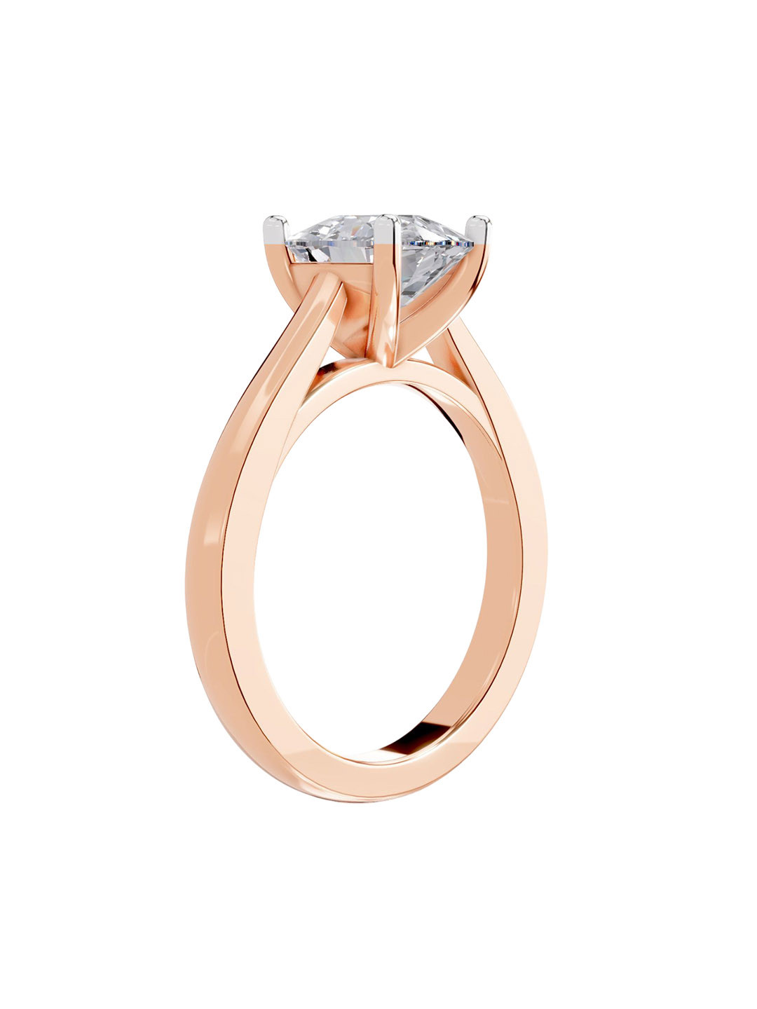 Sparkles 14K Rose Gold Lab Grown Diamond 2 Carat Cushion Shape Diamond Ring