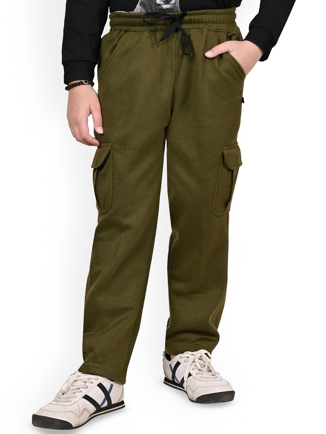 BAESD Boys Solid Fleece Warm Cargo Style Lower Track Pant