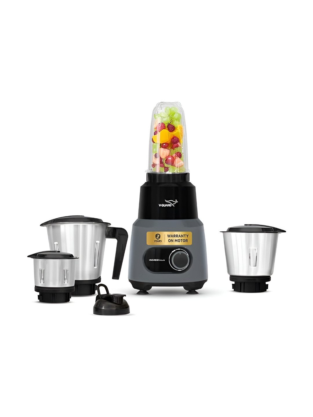 V-Guard Increda Plus Black And Silver Toned 500 W Electrical Juicer Mixer Grinder