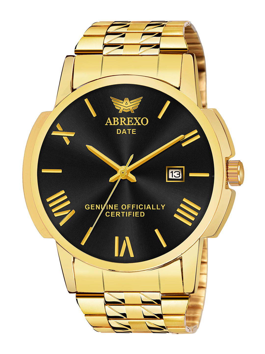 Abrexo Men Dial & Bracelet Style Straps Analogue Watch Abx4010- Black Plus 5003 Chain Plus