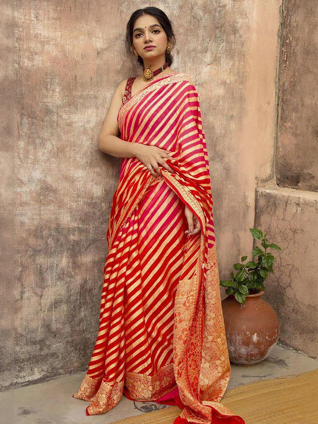 Mitera Woven Design Zari Work Silk Banarasi Saree With Blouse