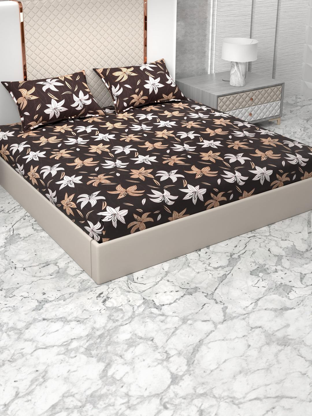 Wings Star Multi Floral Cotton Super King Bedsheets