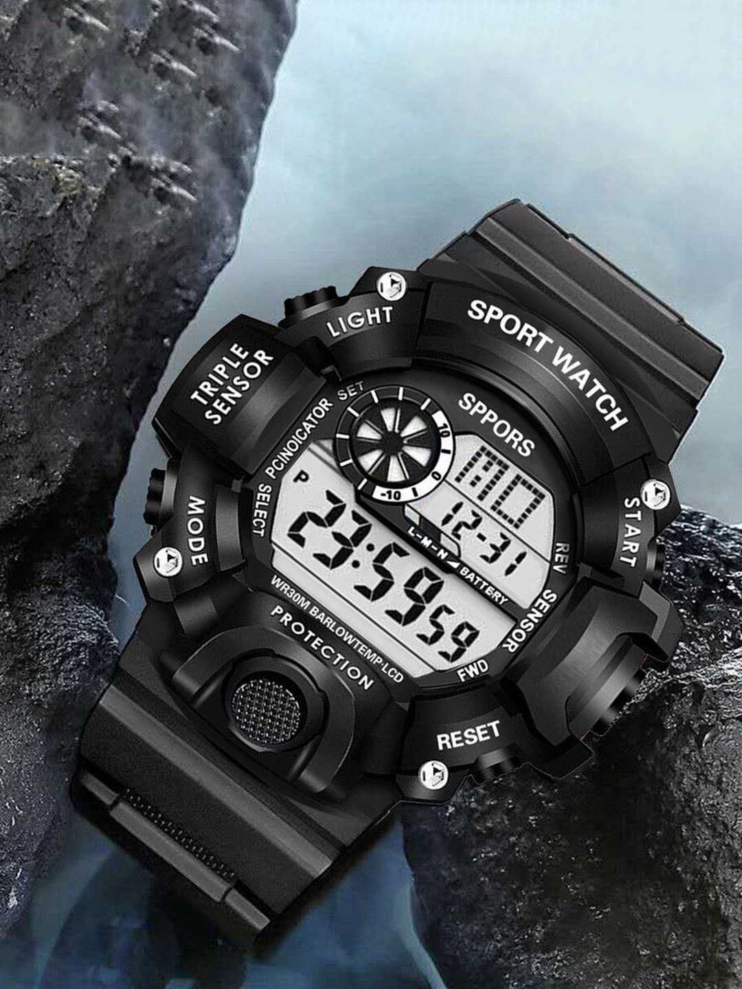 JUST LIKE Unisex Round Dial Analogue Watch 82 numbers black digital watch