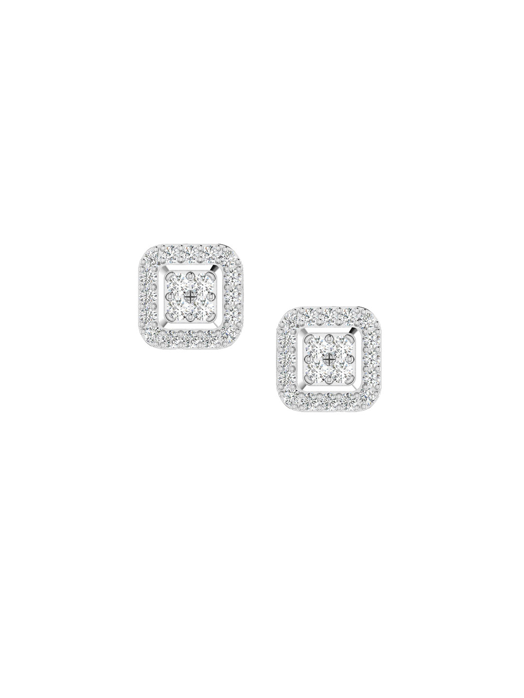 SHINE ETERNAL 18 Kt White Gold Lab Grown Diamond Luminous Aura Earrings