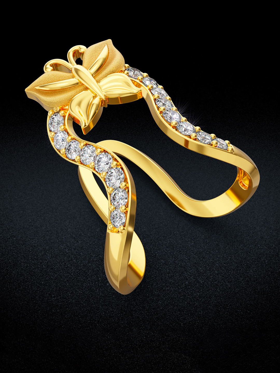 Joyalukkas Women 22 KT Gold Butterfly Vanki Ring - 5.46 g