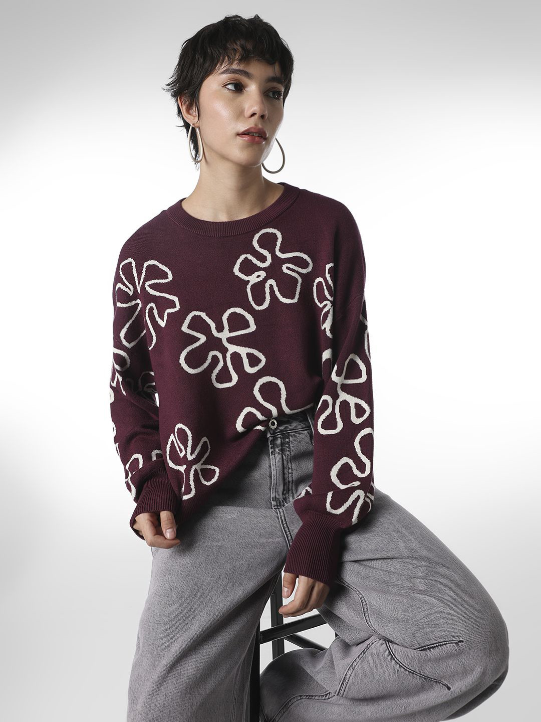 ONLY Onlmontana Floral Printed Round Neck Pullover