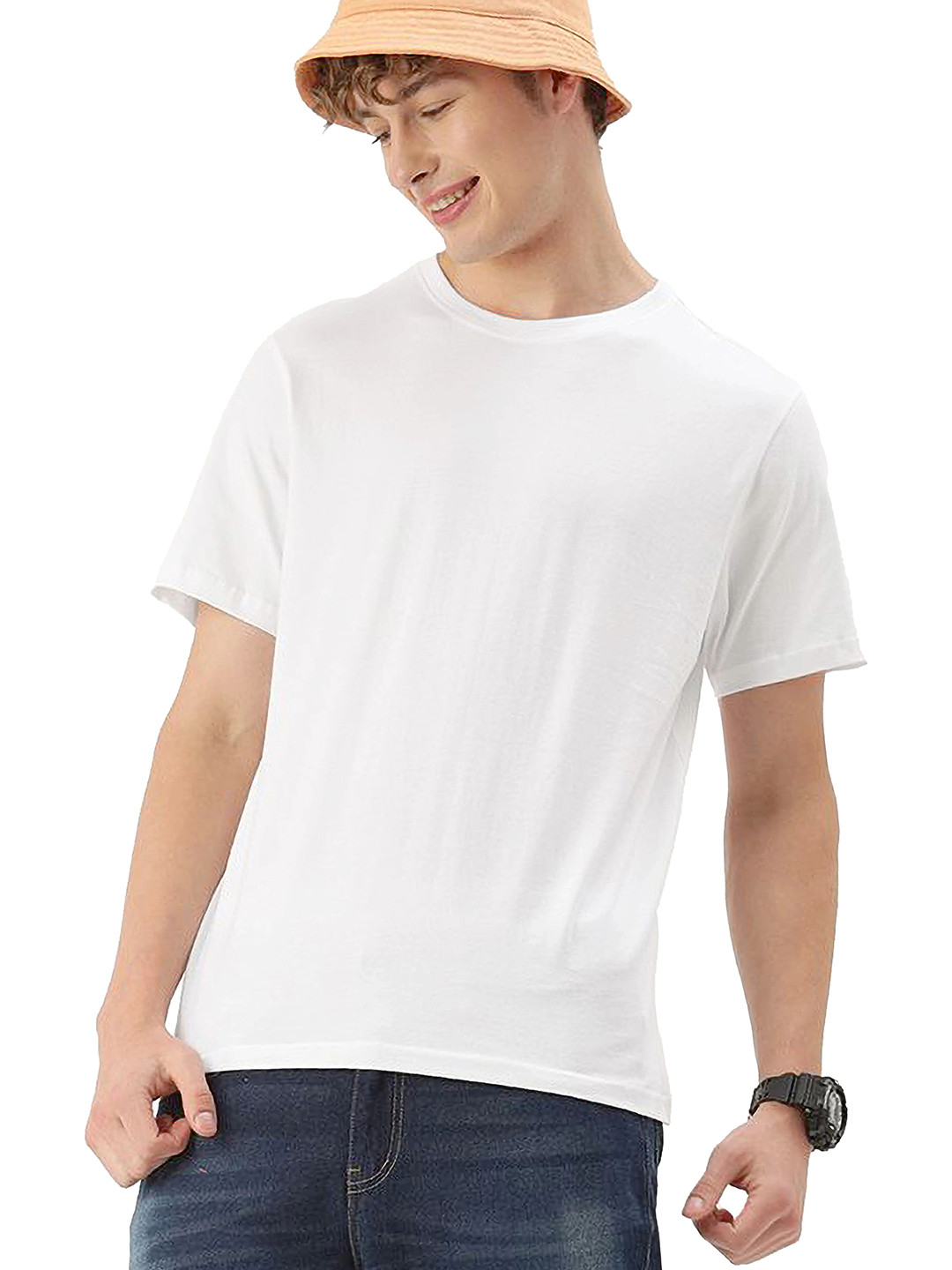 JUARI BE A GENTLEMAN Men Solid Round Neck Cotton T-shirt