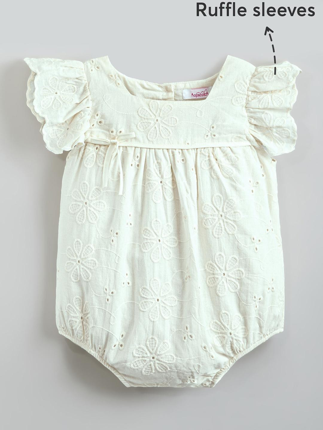 Hopscotch Girls White Eyelet Bloom Onesie