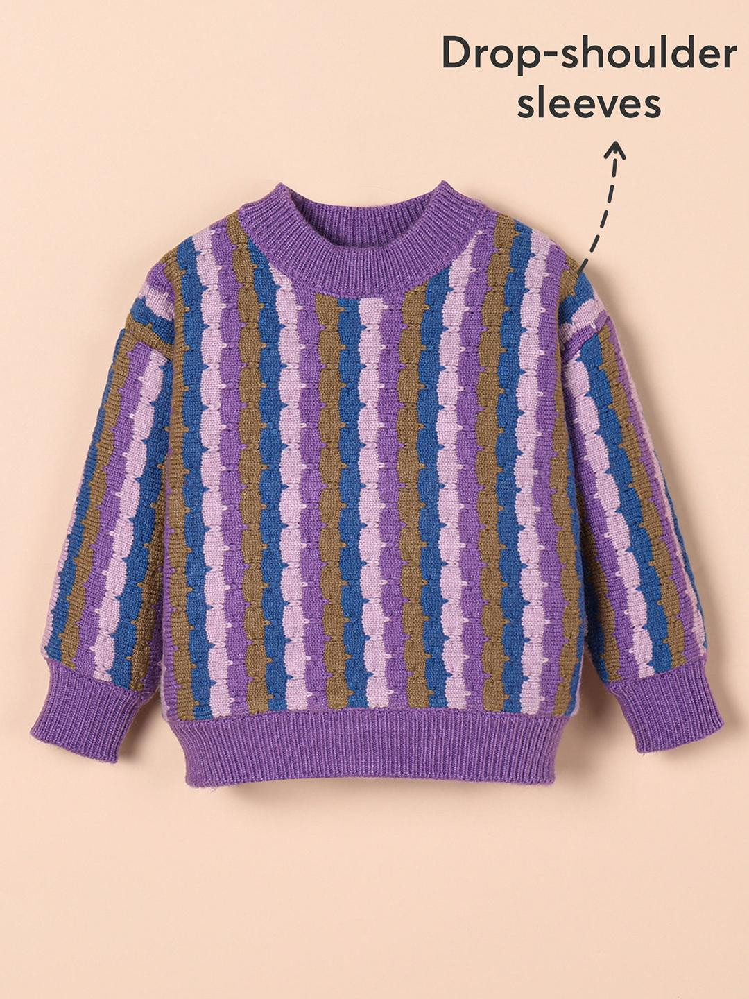 Hopscotch Girls BLENDED Striped Sweaters