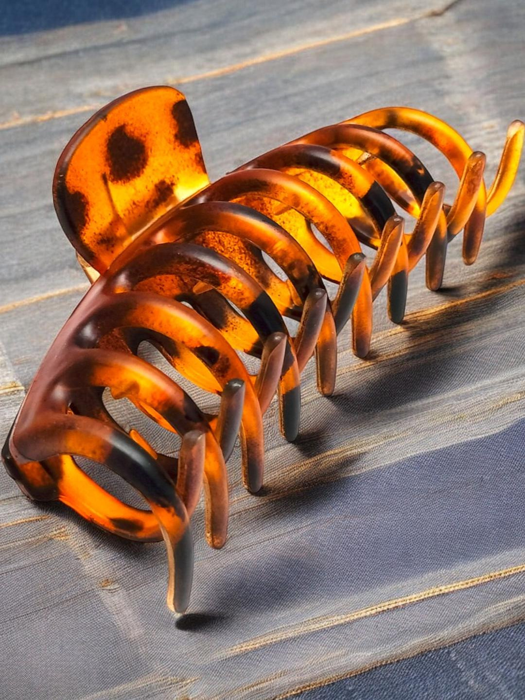 DressBerry Women Brown Large Big Acrylic Hair Claw