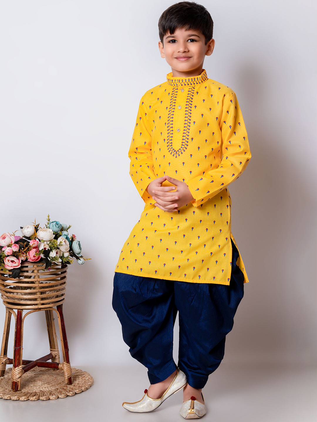 TAKE STYLE Boys Ethnic Motifs Printed Regular Kurta with Patiala