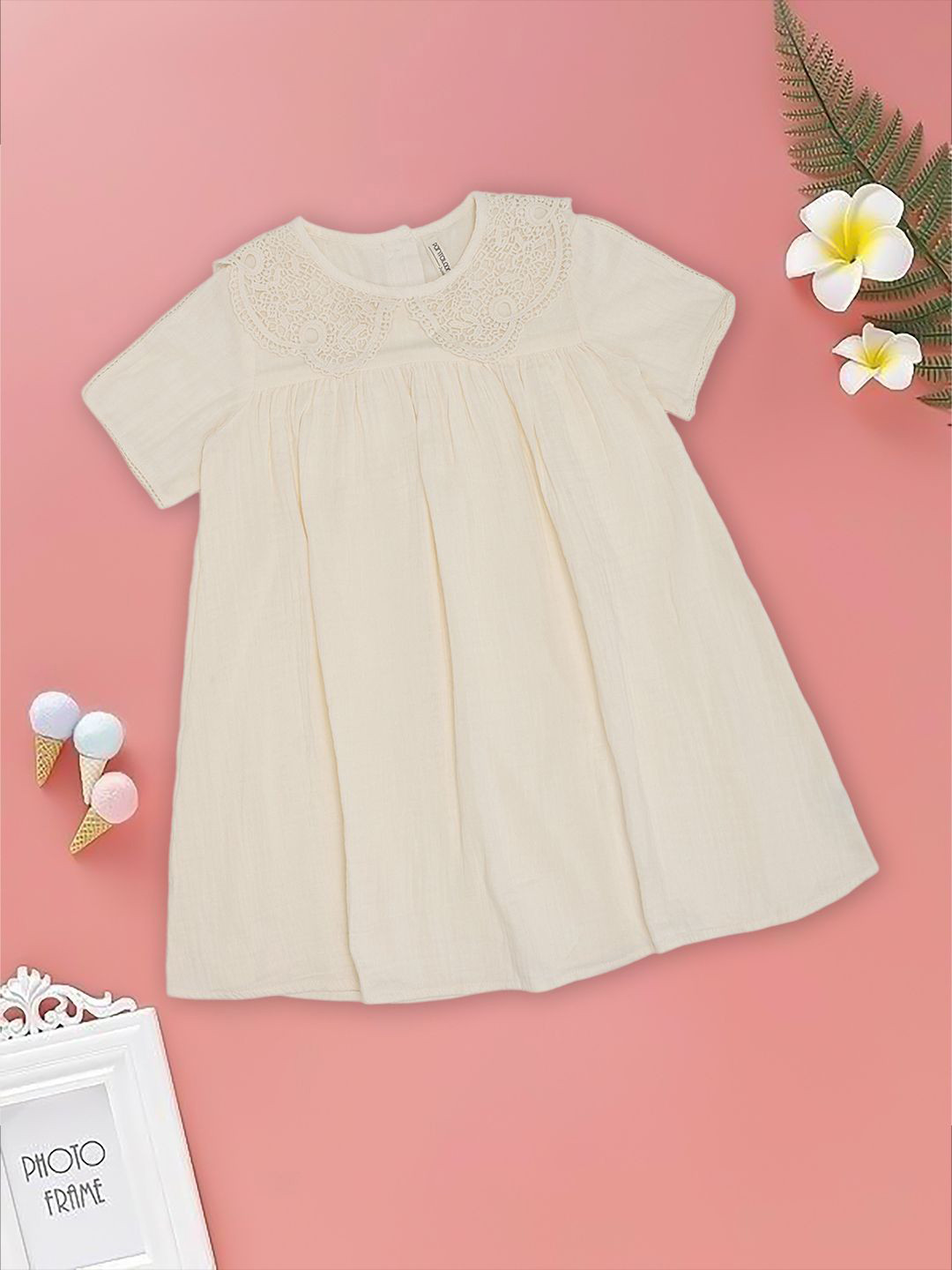 Pantaloons Junior Girls Round Neck Cotton A-Line Dress
