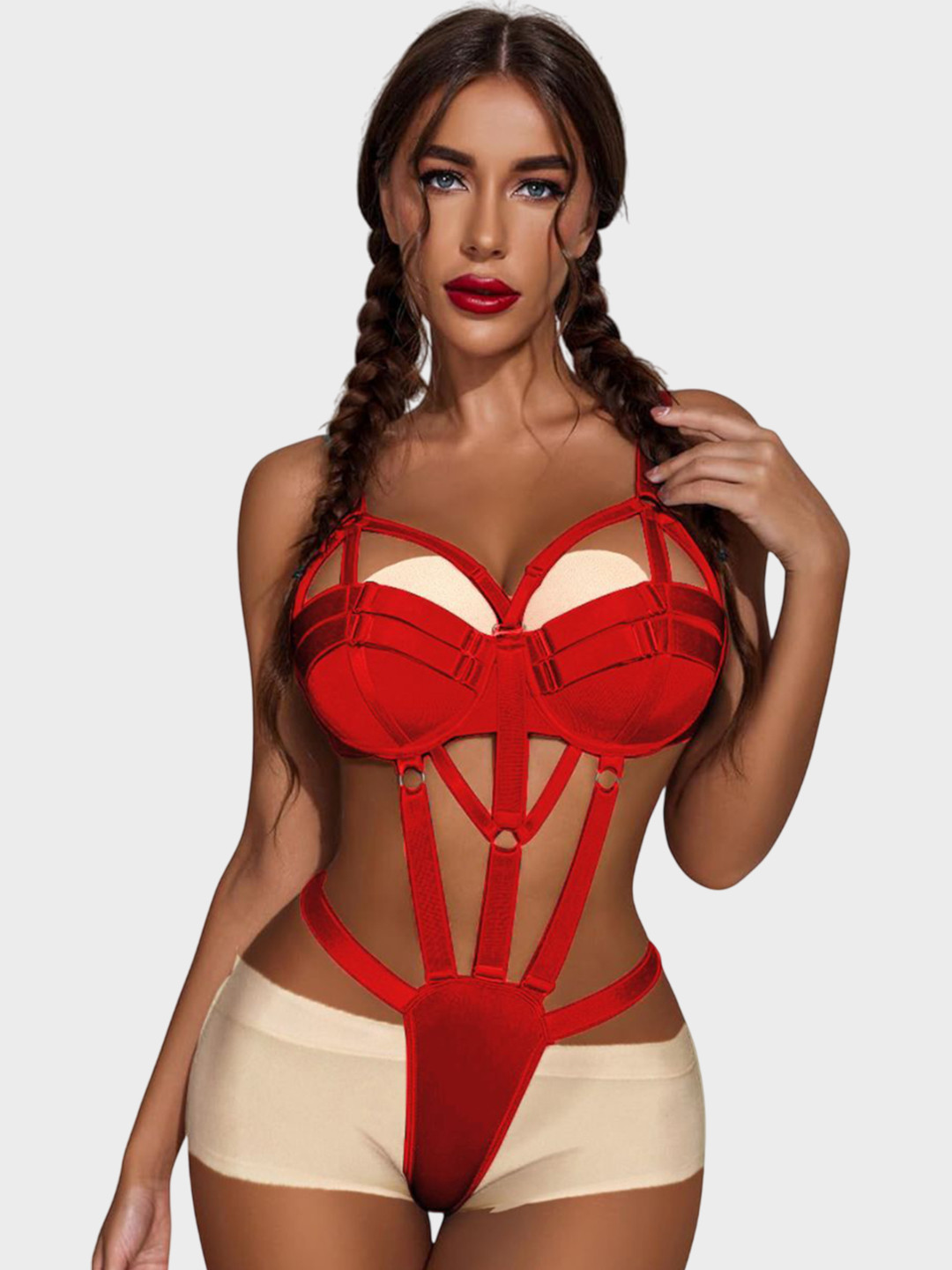 Krelin Women Strappy Cut-Out One-Piece Baby Doll