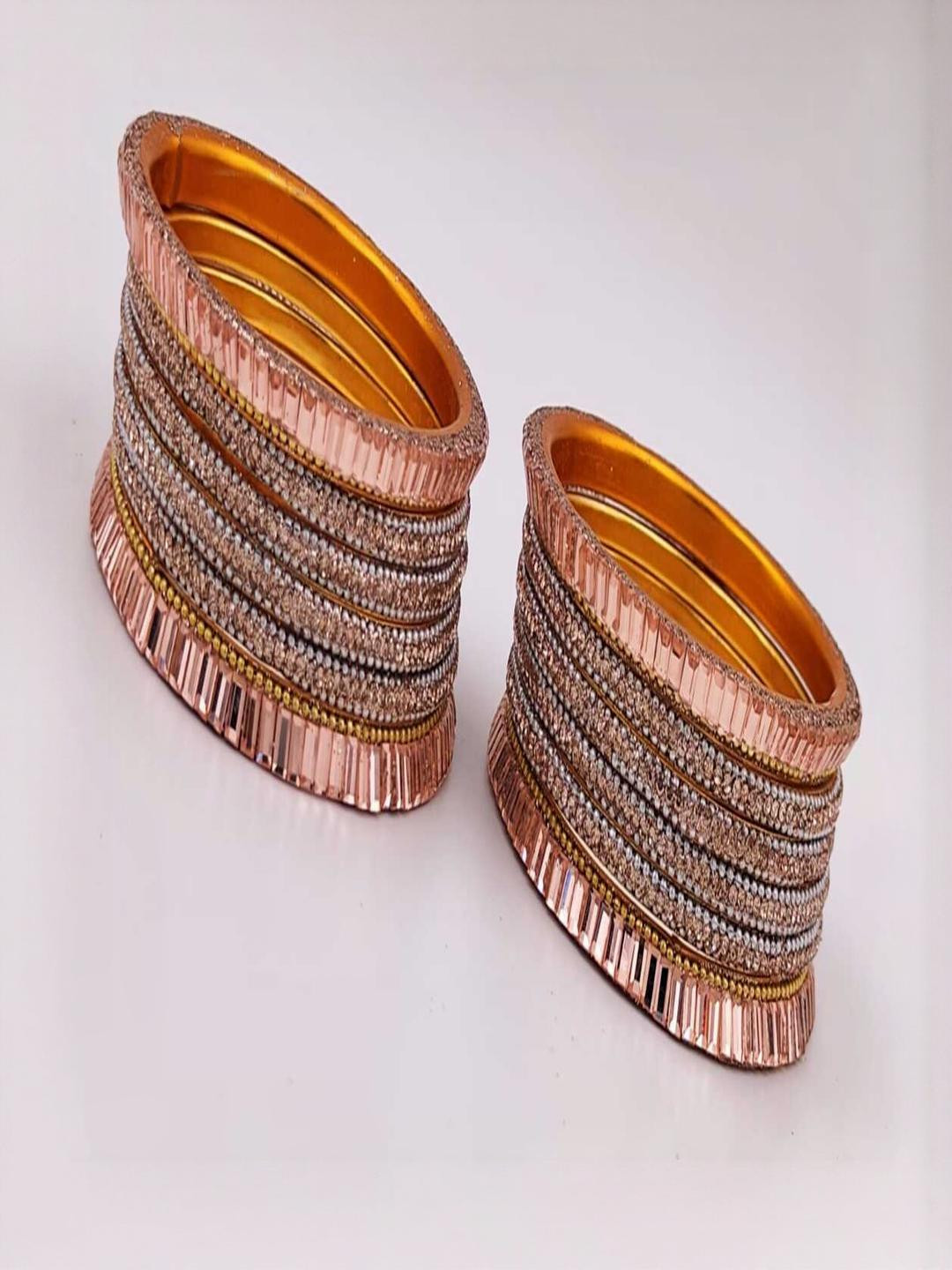 RAF DUKAN Set Of 12 Peach Bangle Set