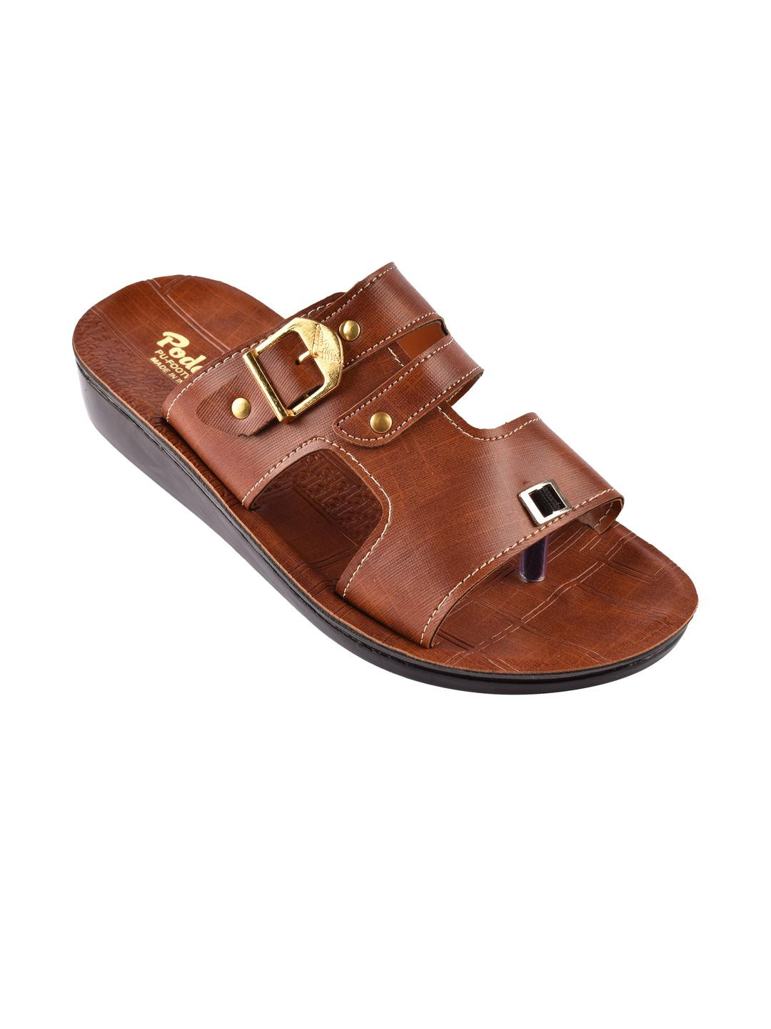Poddar Men Ethnic Open Toe Sandal with Buckles