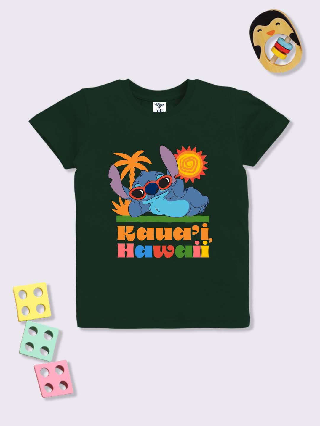 YK Disney Boys Lilo & Stitch Printed Cotton T-Shirt