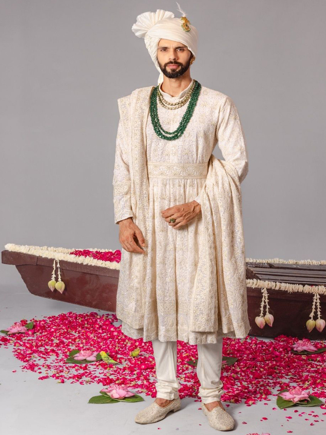 KALPRAAG Embroidered Anarkali Sherwani Set