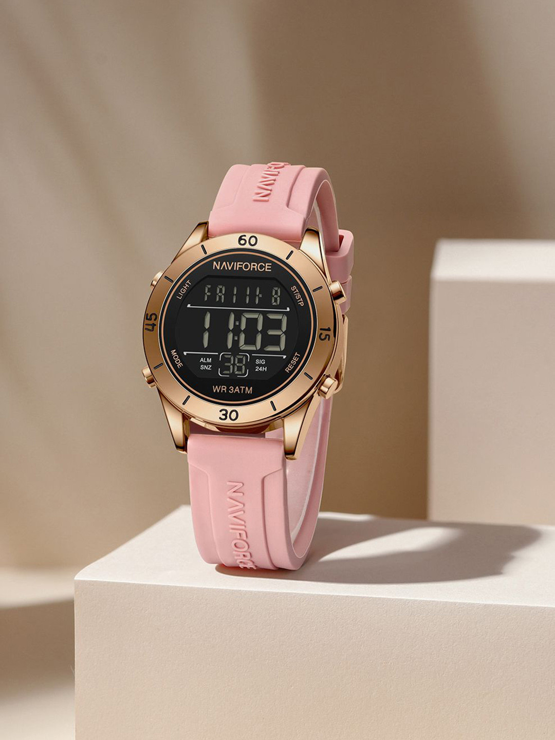 Naviforce Women Round Dial Digital Watch NF5054_RG B P