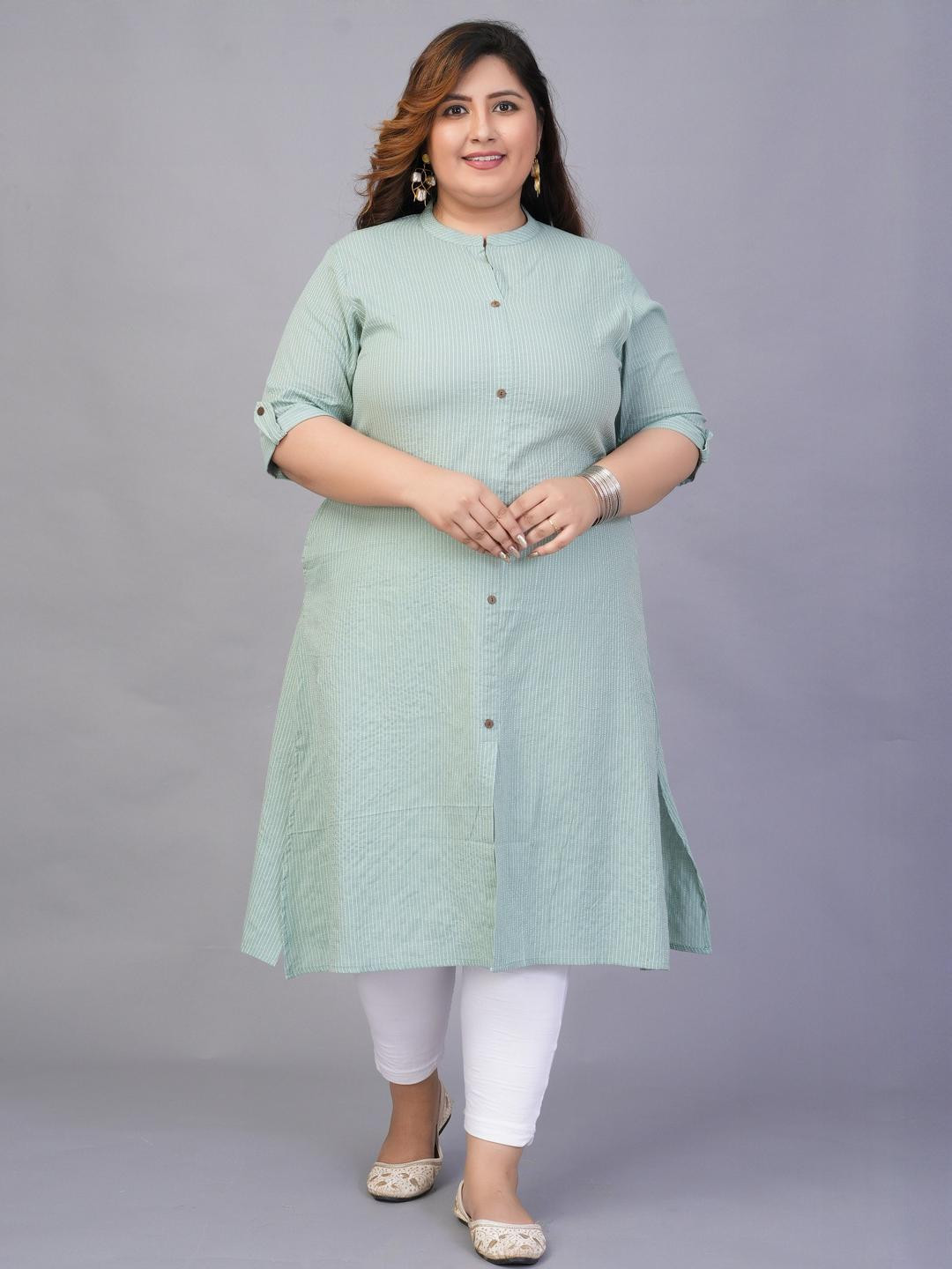 VASAVI Women Green Cotton  Kurtas