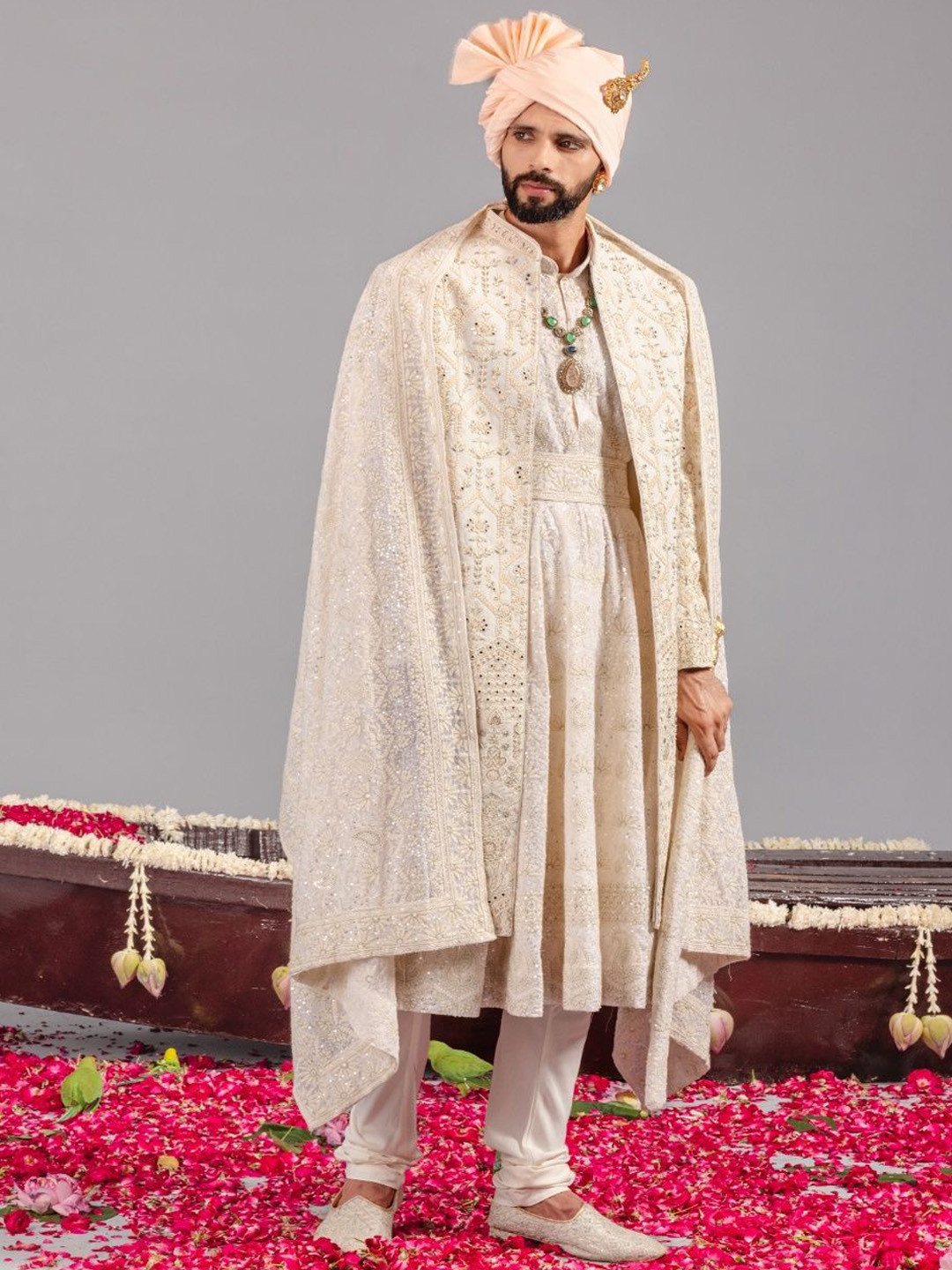 ROOHANI Embroidered Sherwani Set