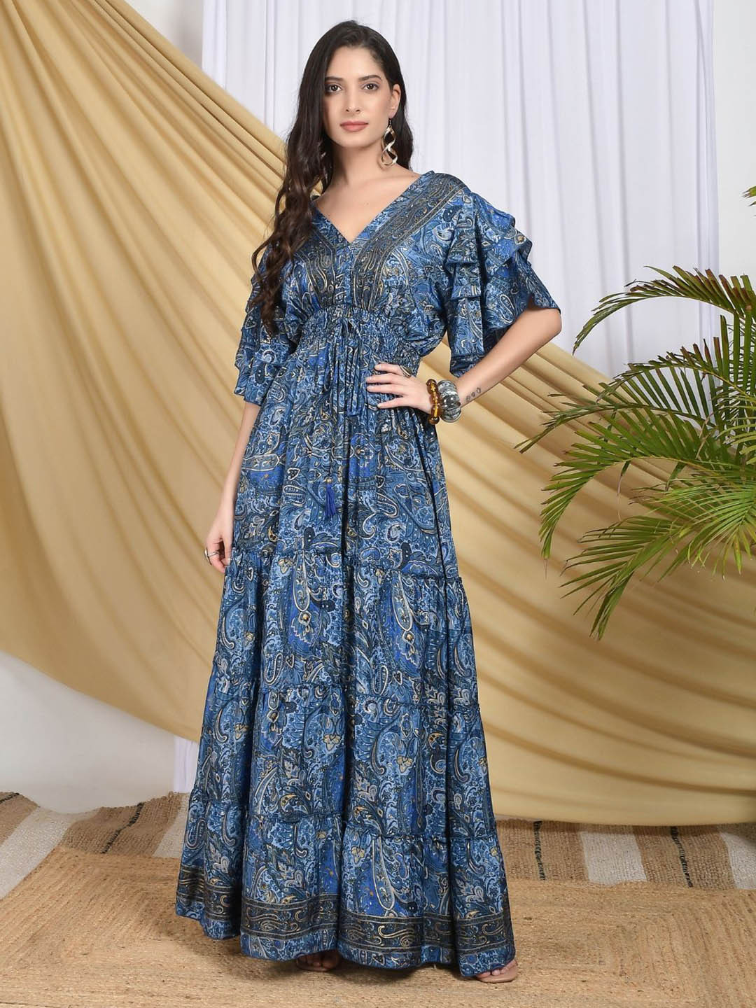 Boholyfe Selina midnight glow tiered maxi dress