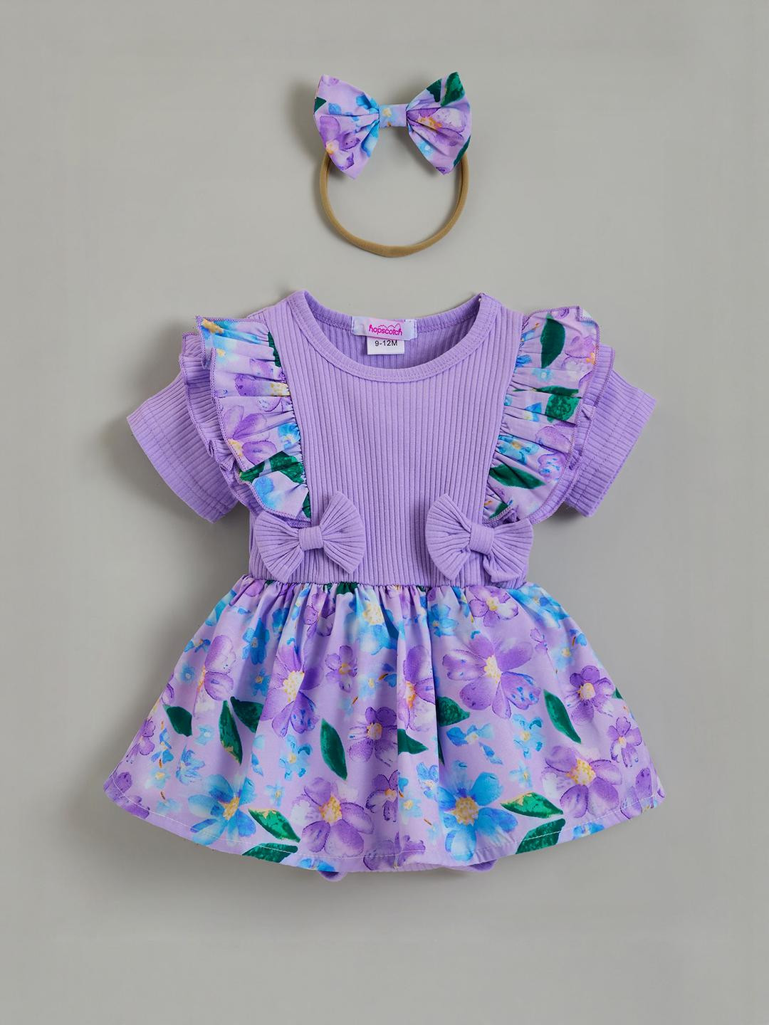 Hopscotch Women Floral Bow Skirt Onesie