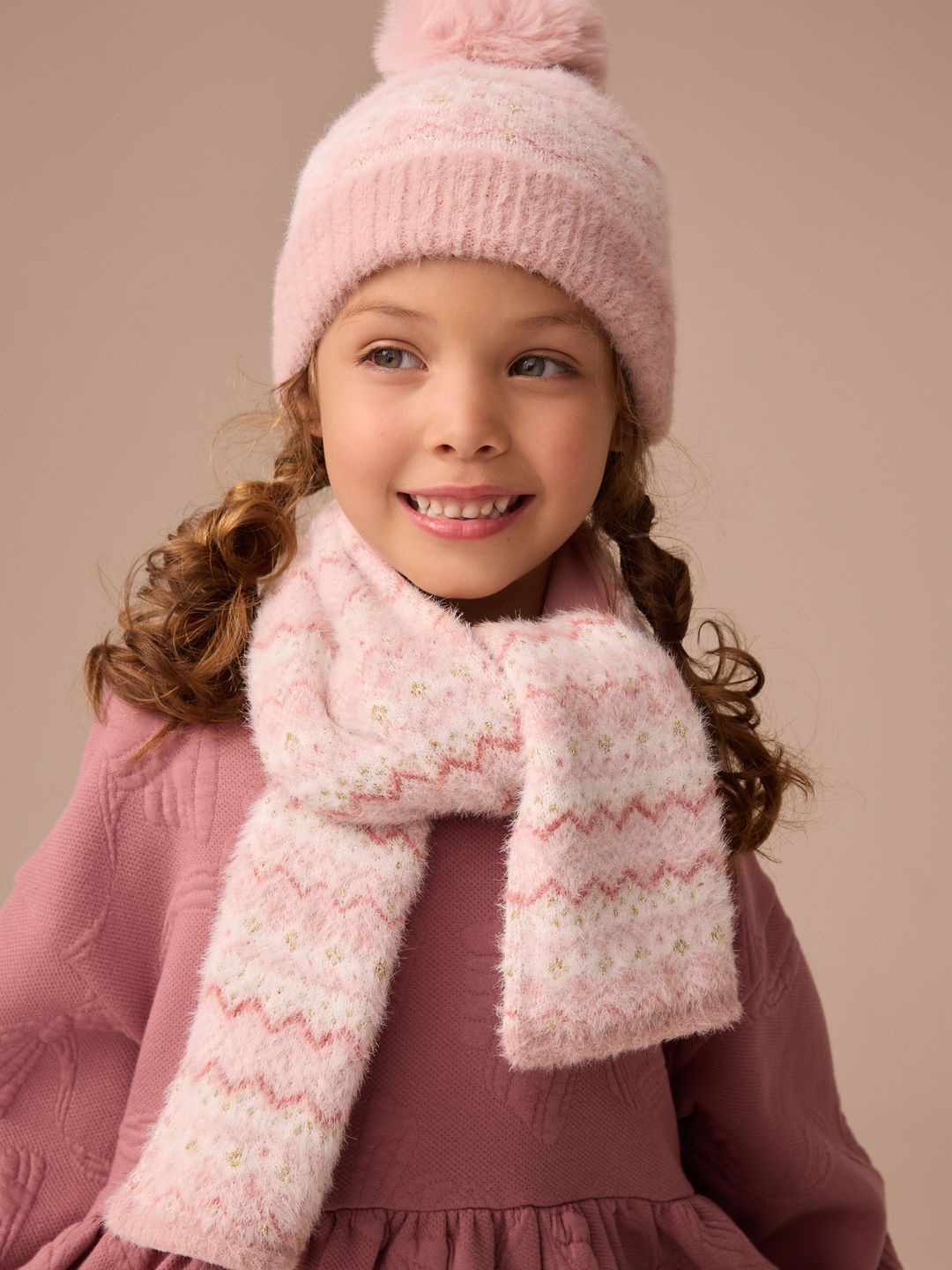 NEXT Girls Fairisle Beanie and Snood Set