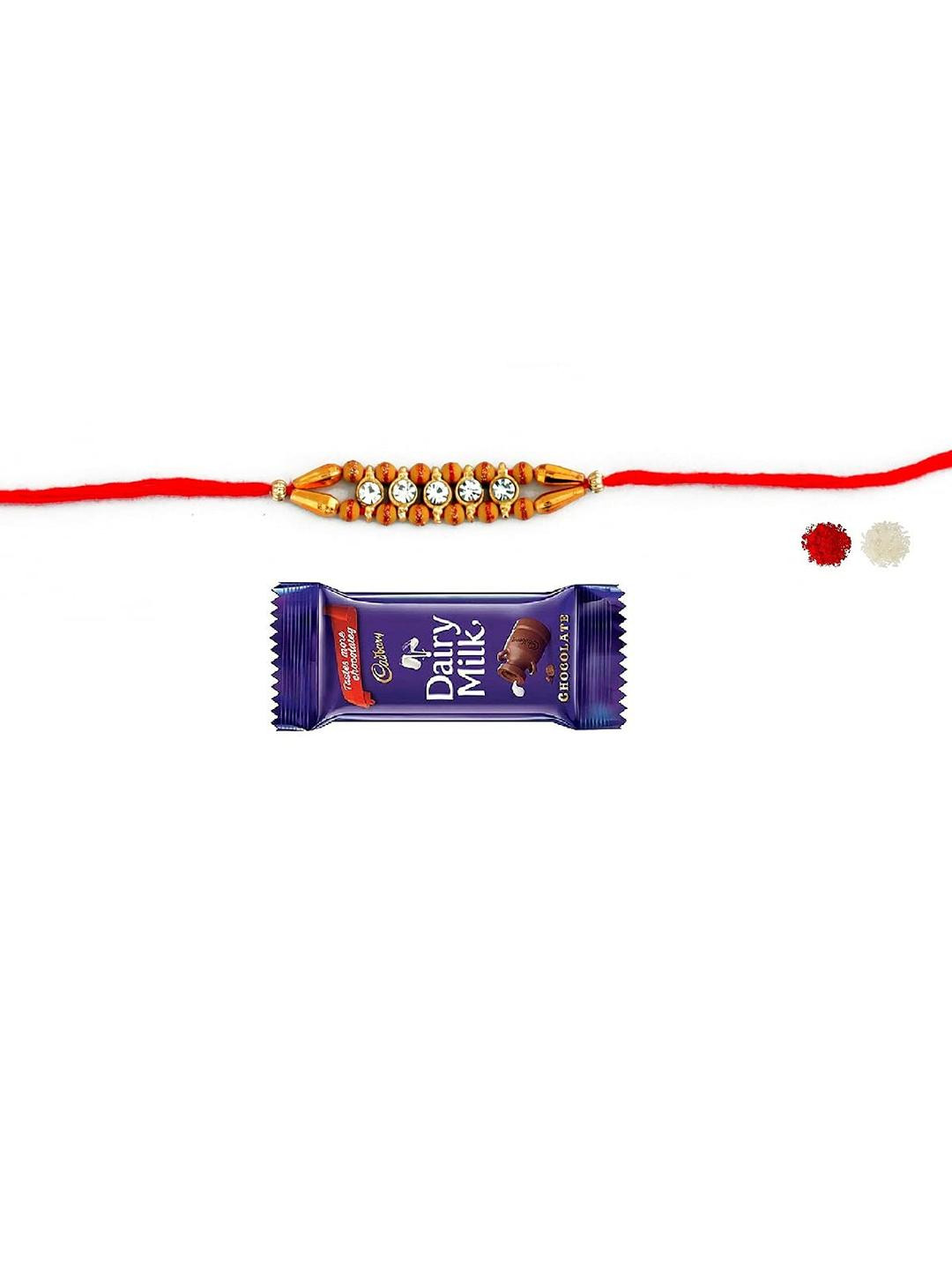 VR Creatives Thread Rakhi With Free Roli Tika & Chawal With Chocolate