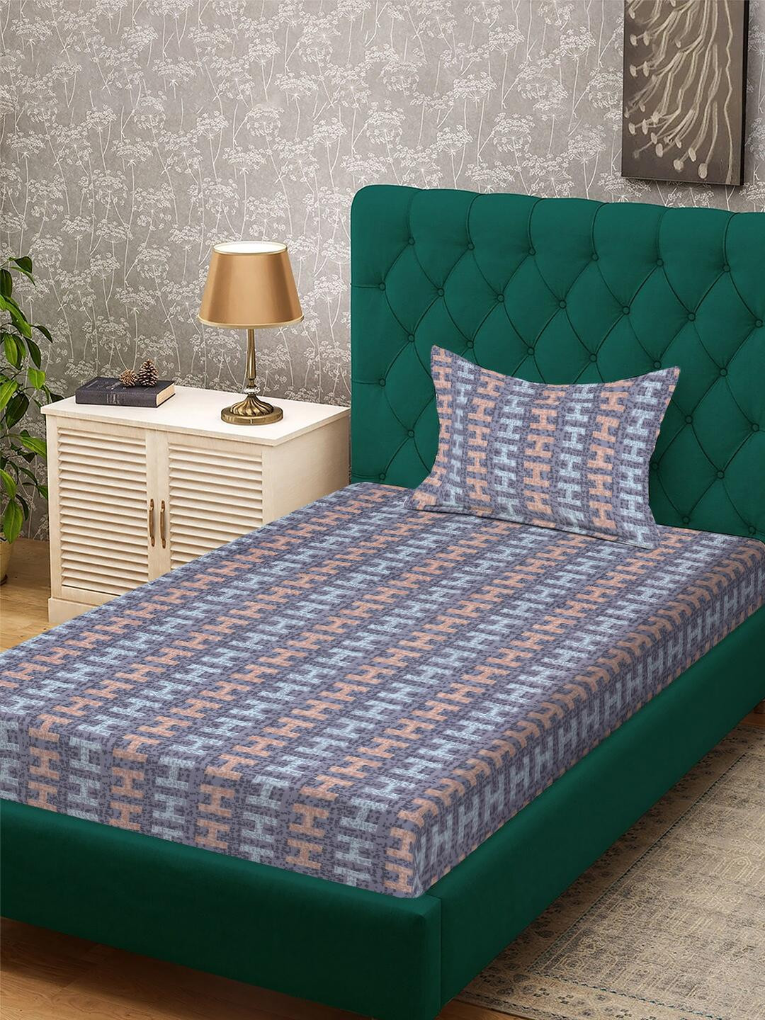 KLOTTHE Purple Abstract Polycotton Single Bedsheets