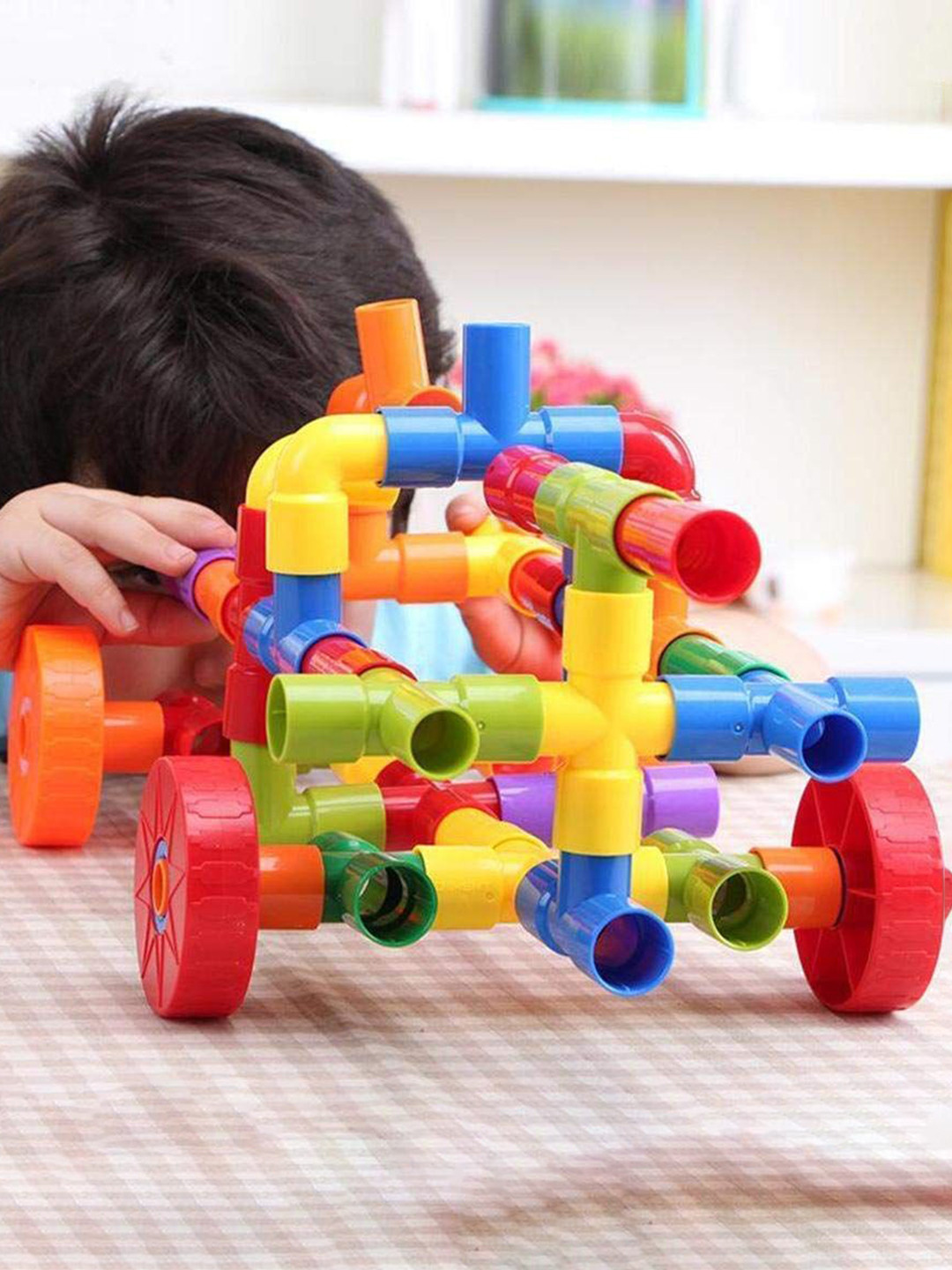 CloudTech Kids Creative Pipe Puzzle Building Blocks - 100 Pcs