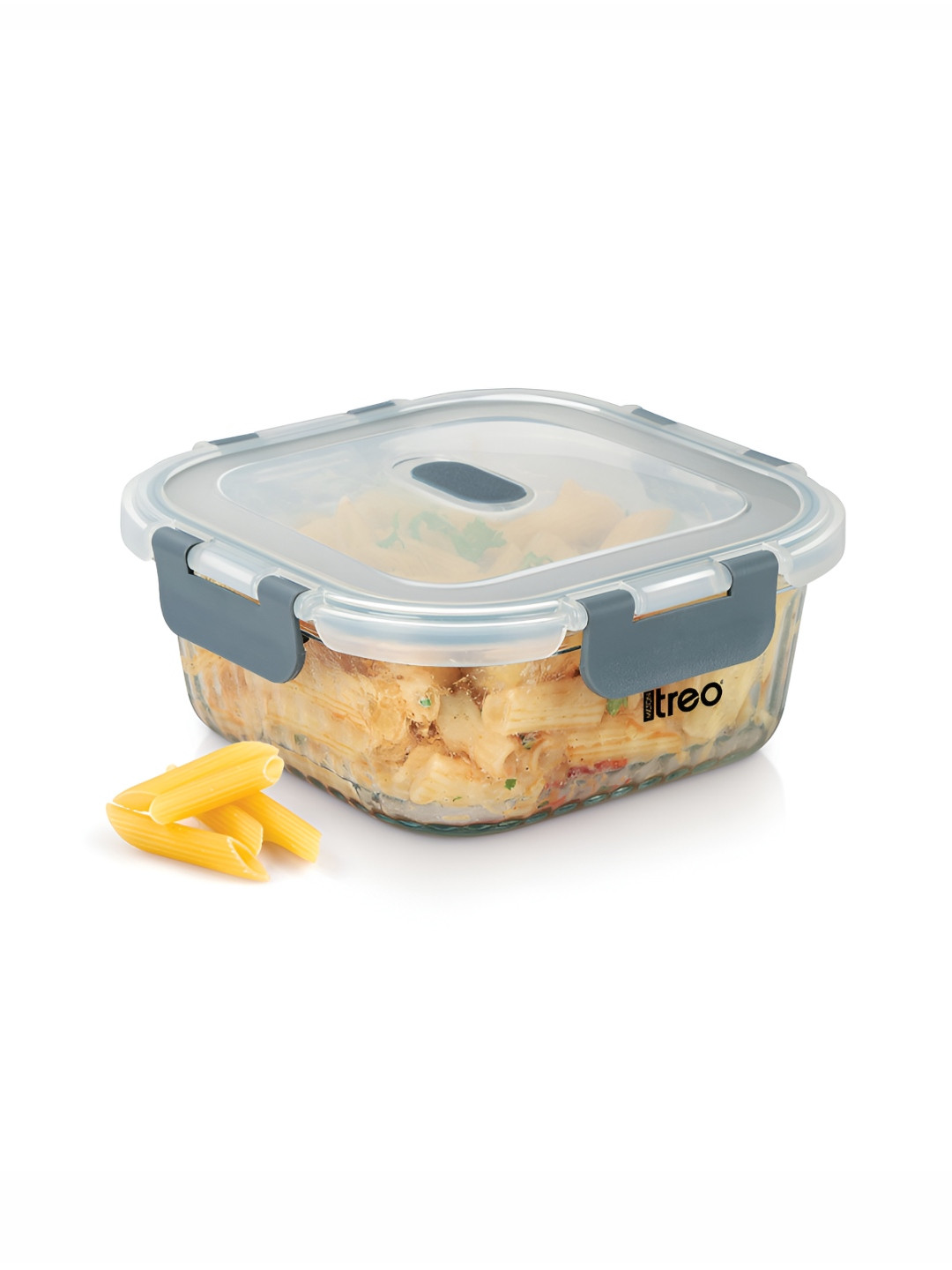 Treo Transparent And Green Glass High Borosilicate Microwave Safe Canister Container