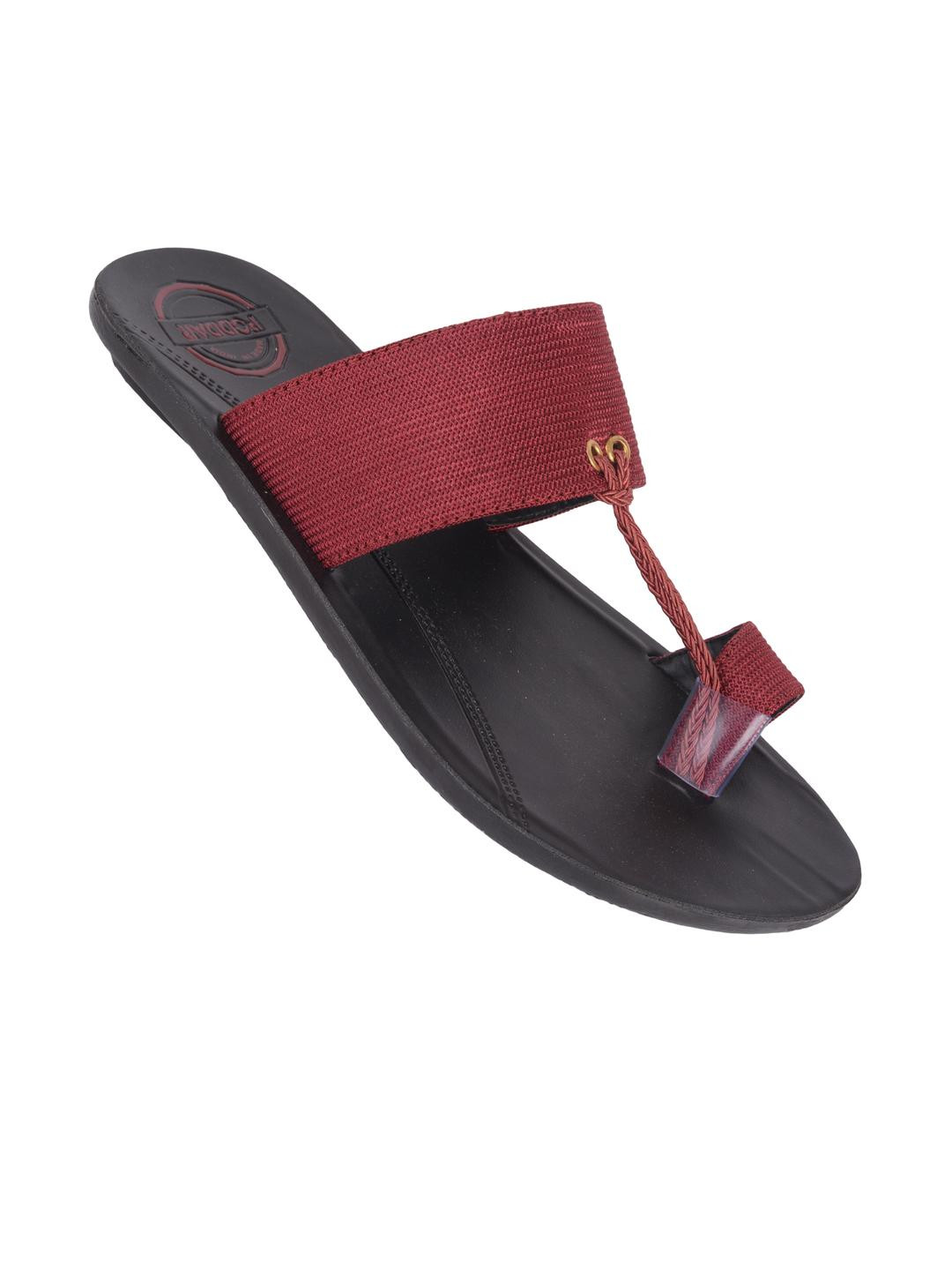 PODDAR Men Cherry Sandals With Strap Design