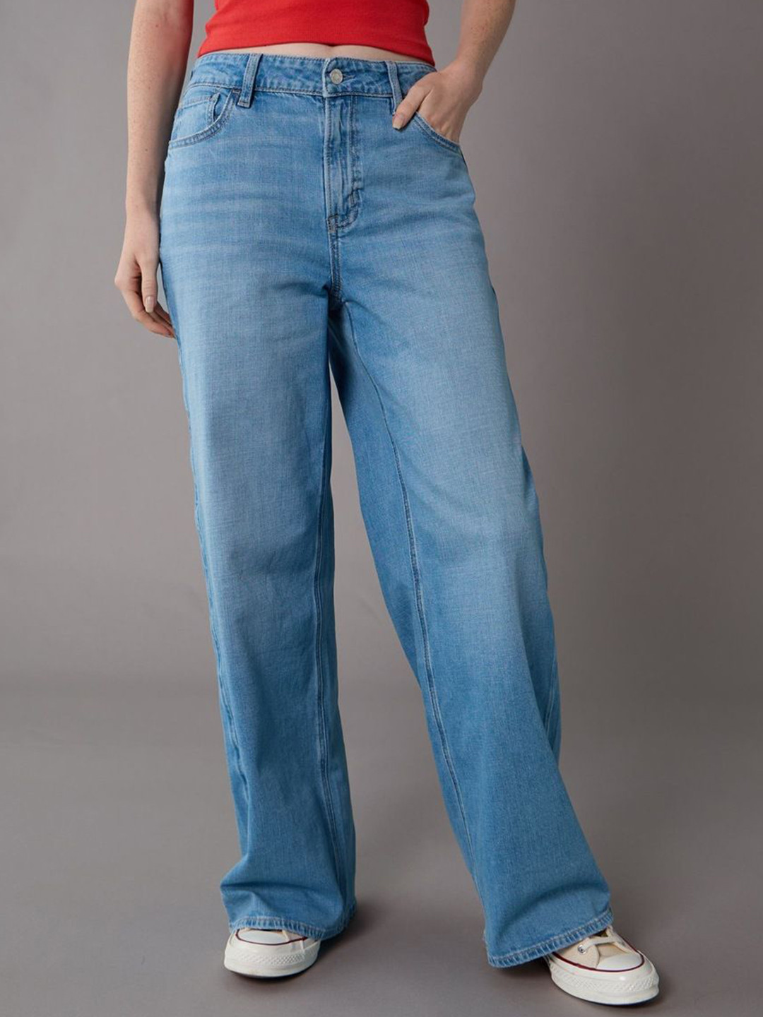 AMERICAN EAGLE OUTFITTERS Women Dreamy Drapey Stretch Super Baggy Wide Leg Jean