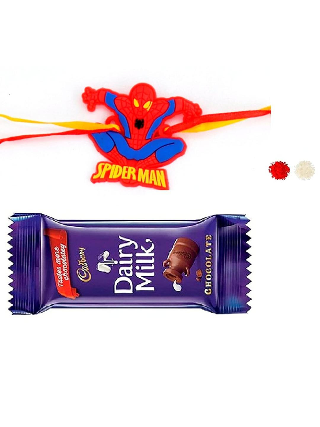 VR Creatives Kids Spiderman Rakhi With Chocolate