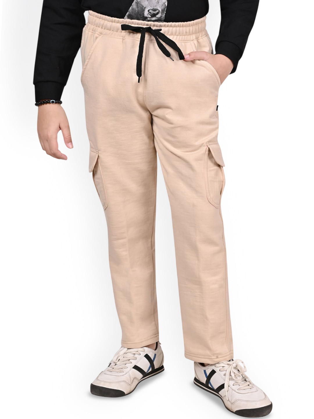 BAESD Boys Solid Fleece Warm Cargo Style Lower Track Pant