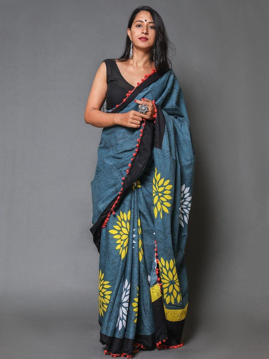 Dastkar Women Ethnic Motifs Printed Pure Cotton Block Print Sarees