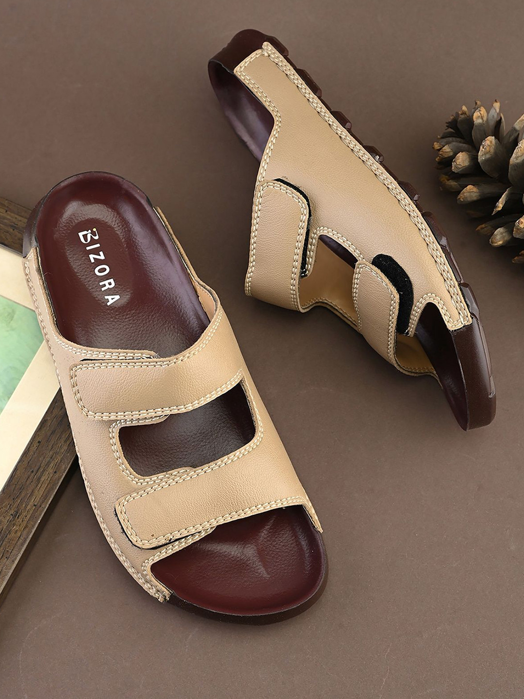 BIZORA Men Slip-On Comfort Sandals