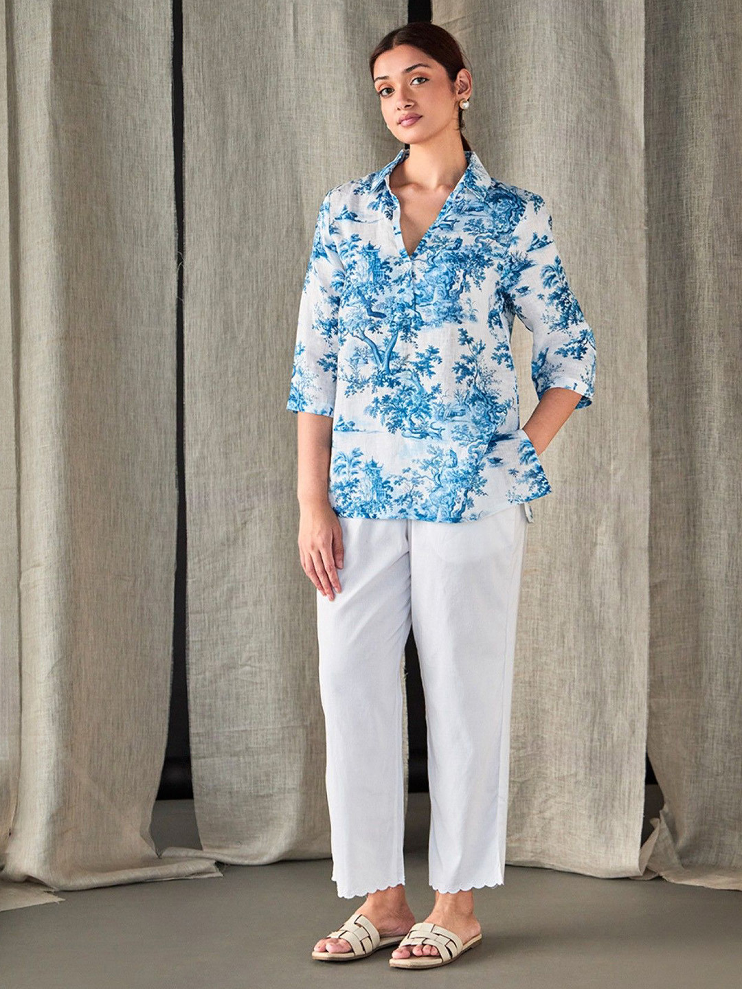 Bombay Bloom Women Floral Print Shirt Style Top