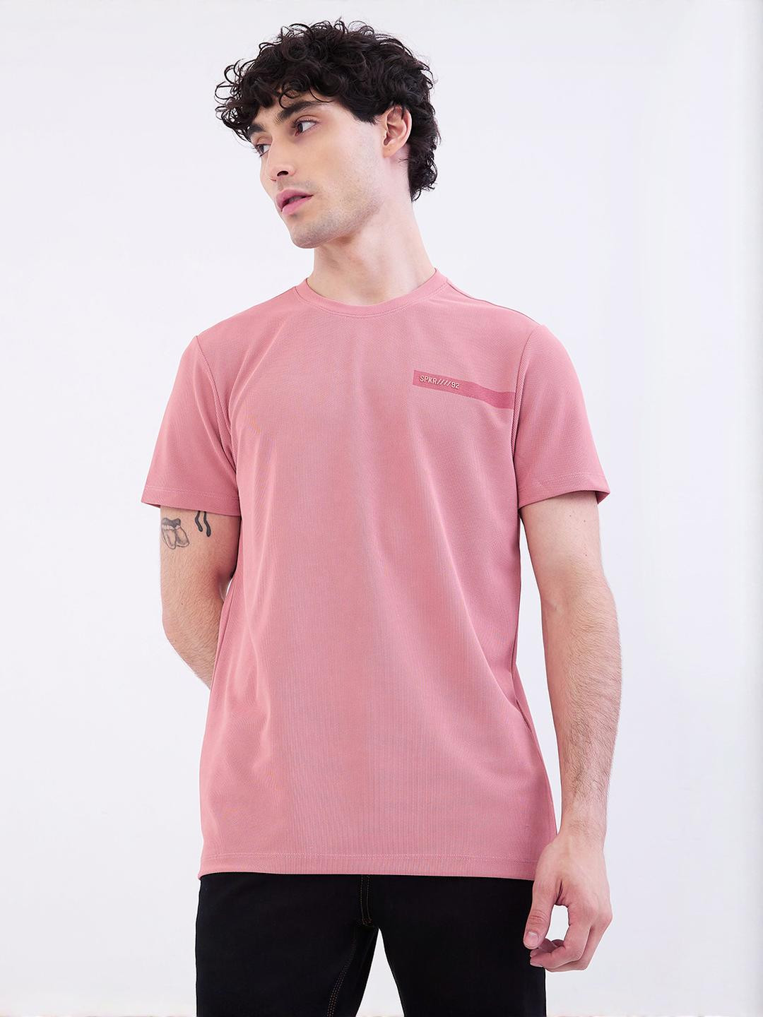 SPYKAR Men Red Polyester Tshirts