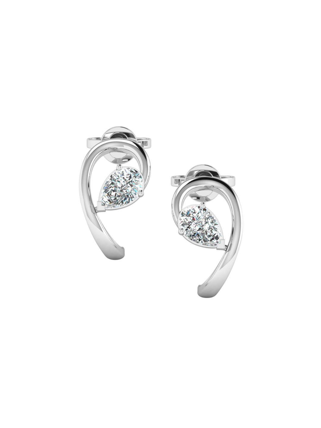 SHINE ETERNAL 18 Kt White Gold Lab Grown Diamond Pear Drop Elegance Earrings