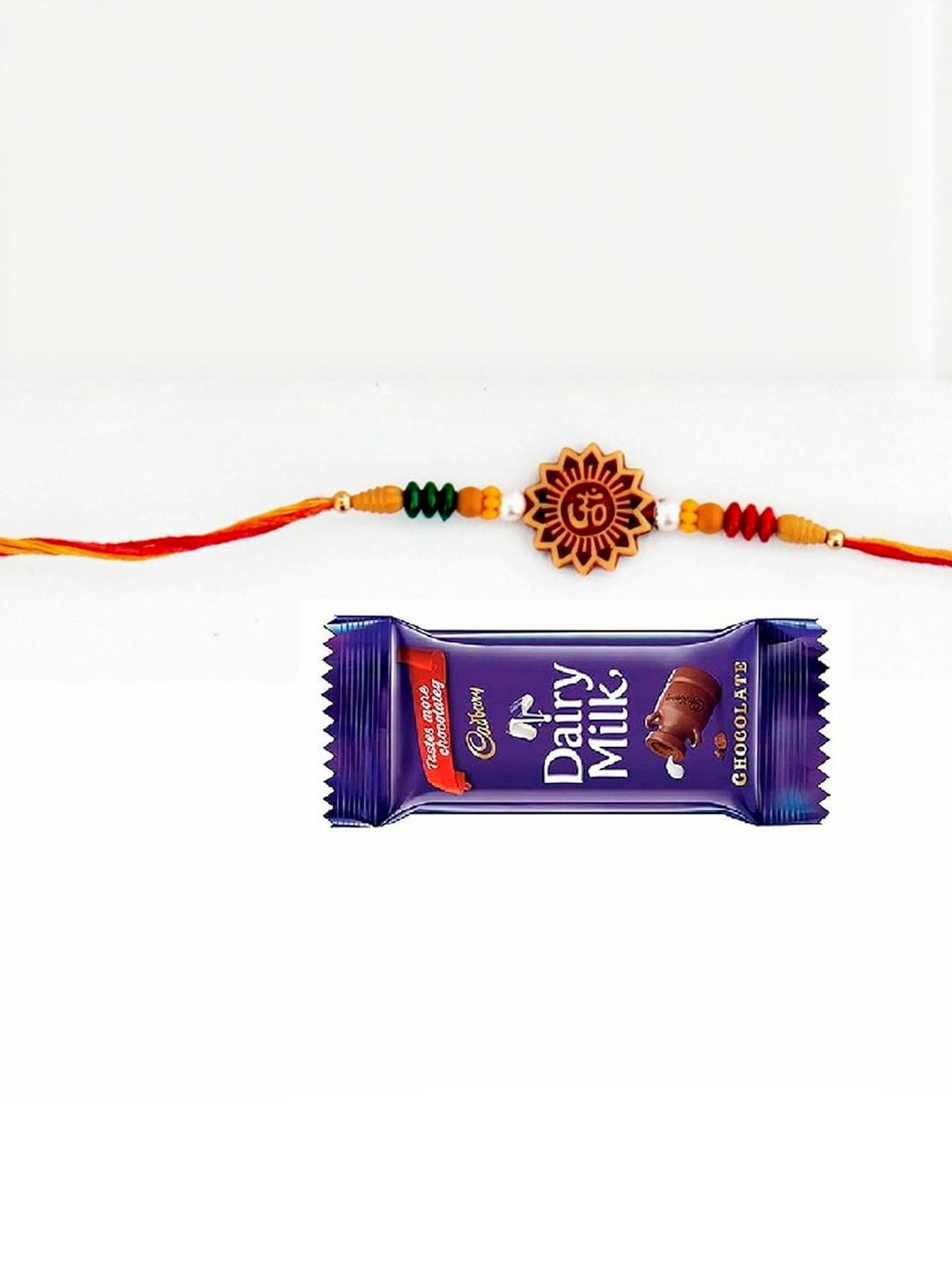 VR Creatives Set with 2 Chocolate With Om Rakhi Gift Set