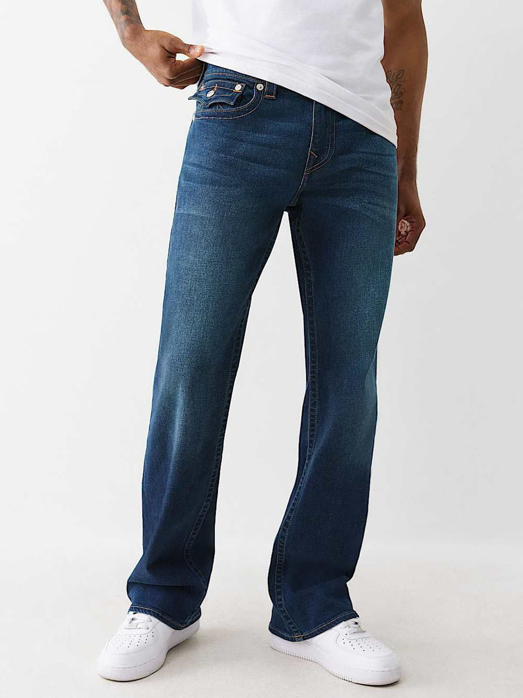 True Religion Men Bootcut Mid-Rise Light Fade Jeans