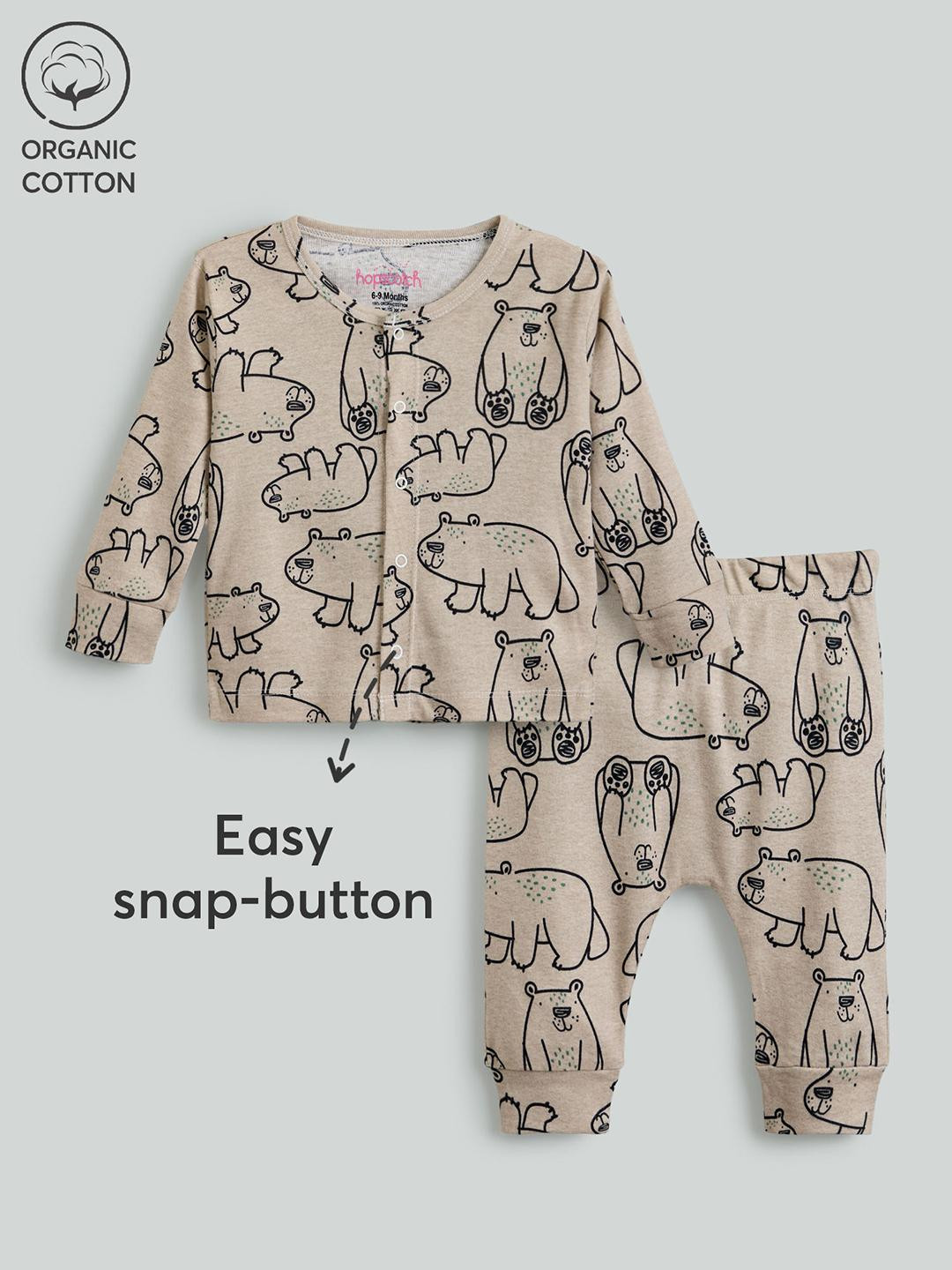 Hopscotch Unisex Kids Doodle Printed Night suit
