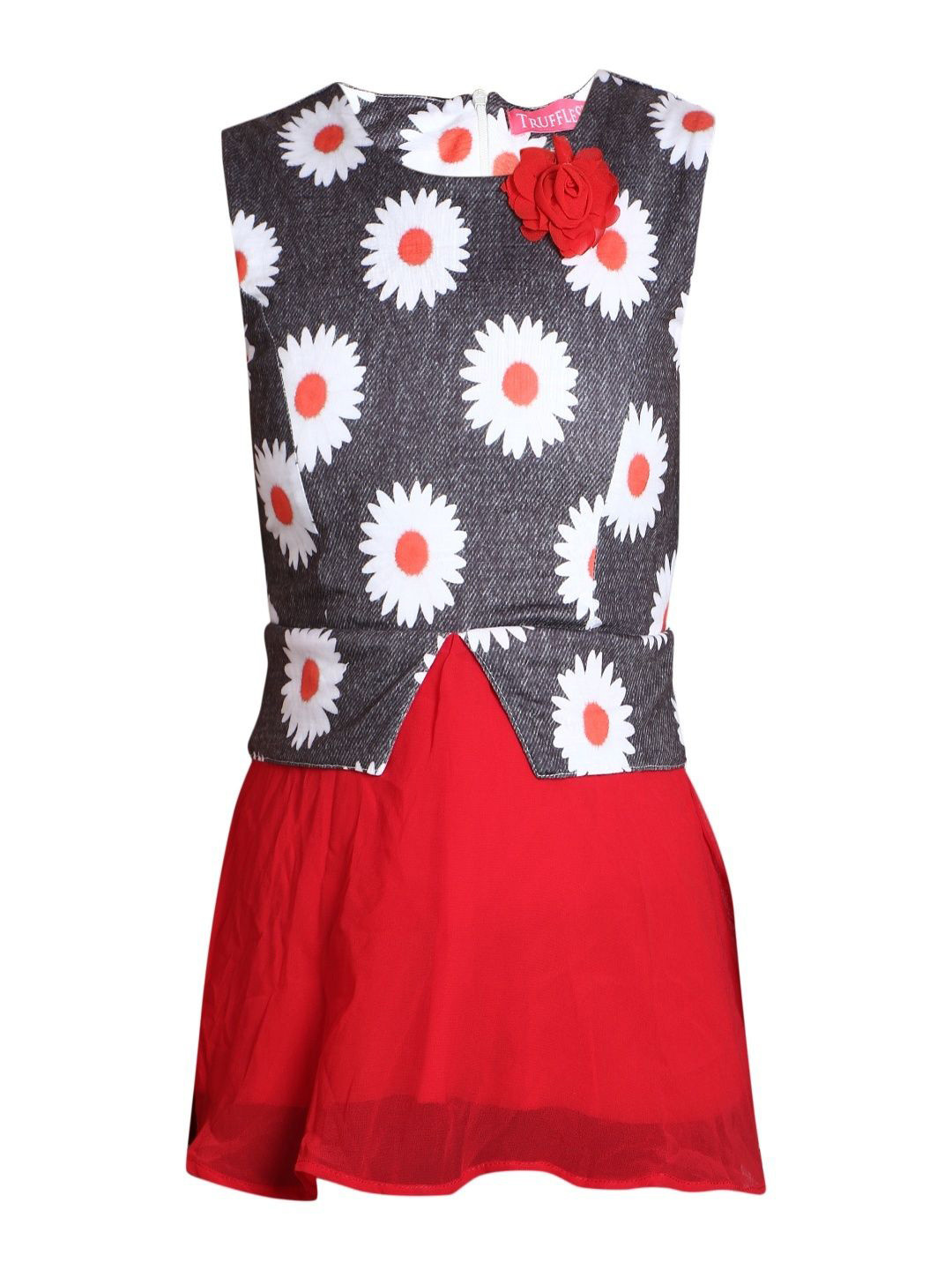 TRUFFLES Girls Round Neck Floral Print Top