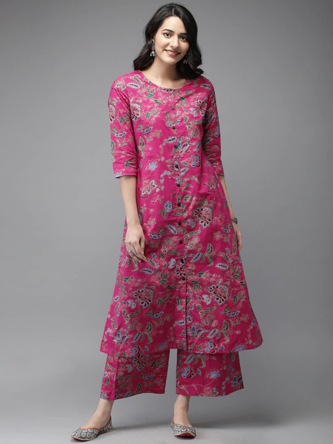 Doongari Wala Women Floral Printed A-Line Kurta with Palazzos